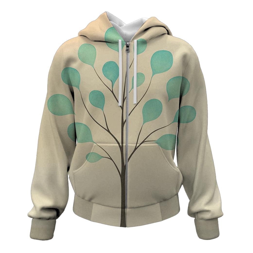 Tree Of Quiet Whispers zip-up hoodies