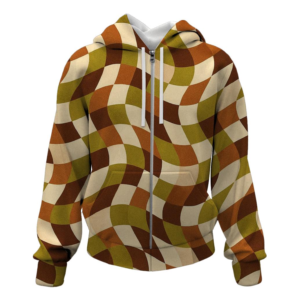 Groovy Checkerboard Waves hoodie styles