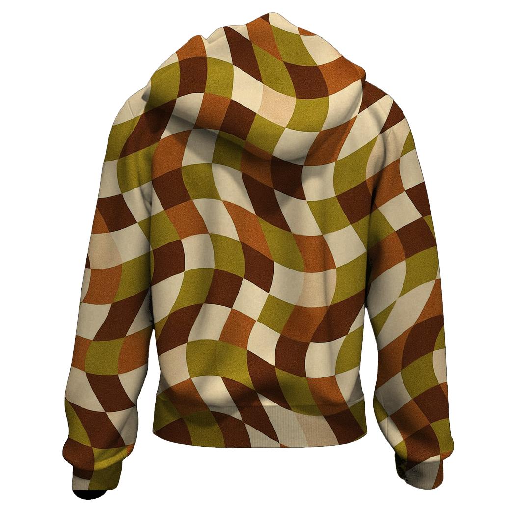 Groovy Checkerboard Waves hoodie styles