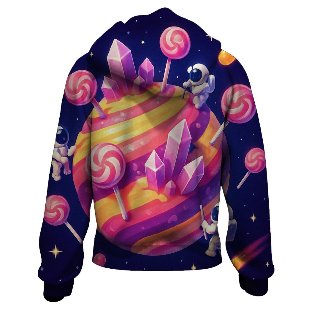 Playful Cosmic Candy Planet hoodie designs