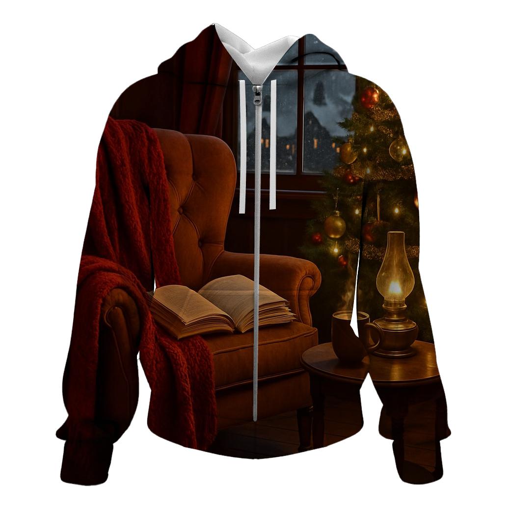 Cozy Reading Nook On Christmas Eve pullover hoodies