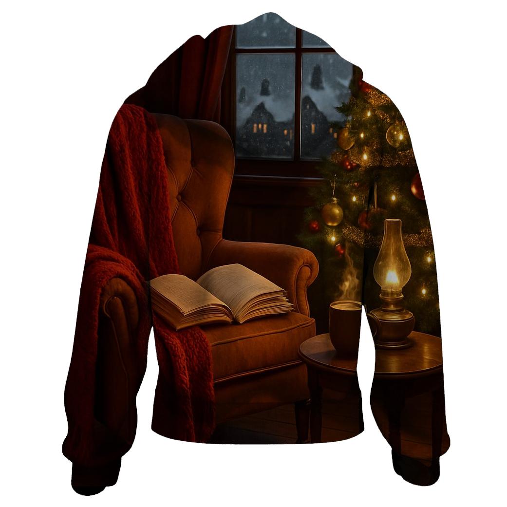 Cozy Reading Nook On Christmas Eve pullover hoodies