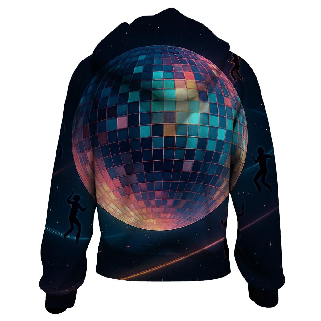 Holographic Disco Planet graphic hoodies