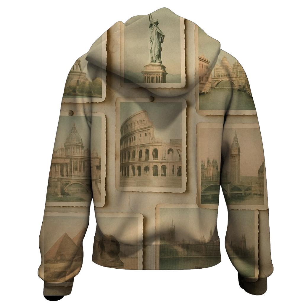 Old Camera Tourist Postcard Wall graphic hoodies