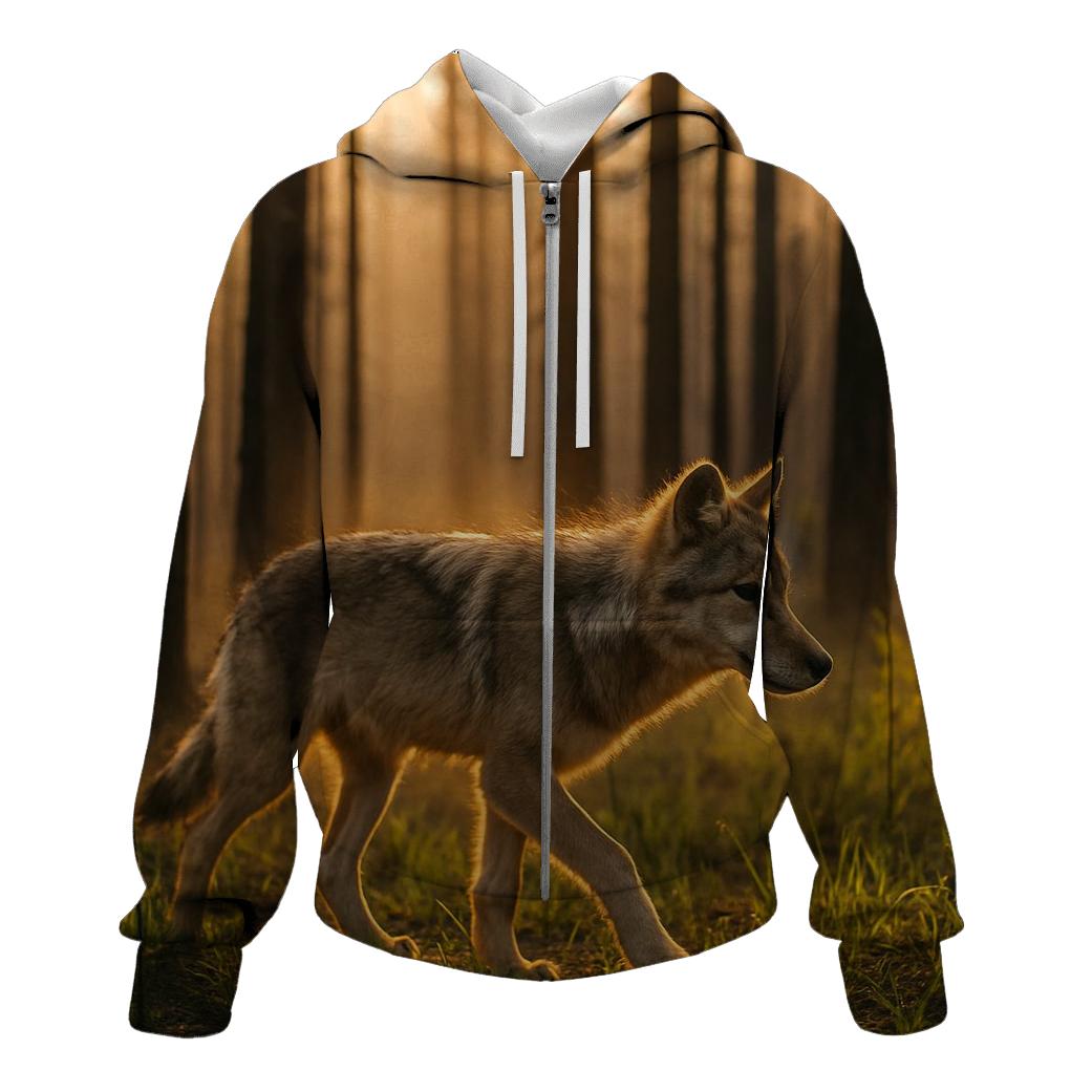 Wolf On Burn Scar Landscape printed hoodies