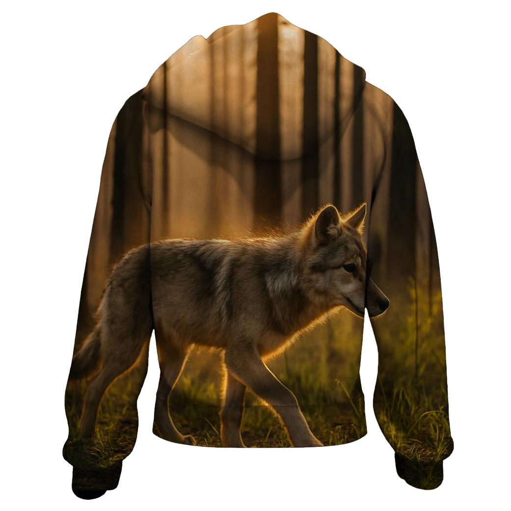 Wolf On Burn Scar Landscape printed hoodies