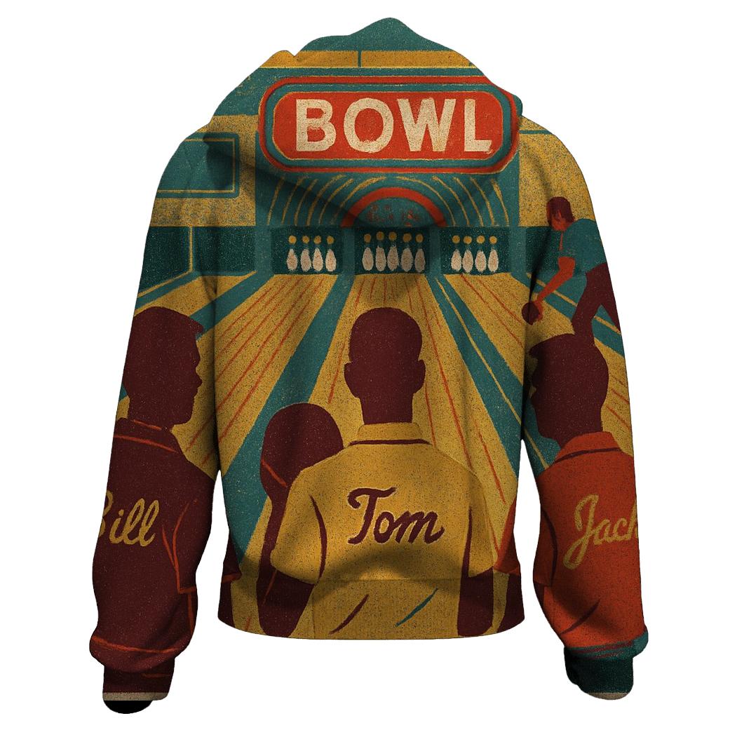 Classic Bowling Alley League Night premium hoodies
