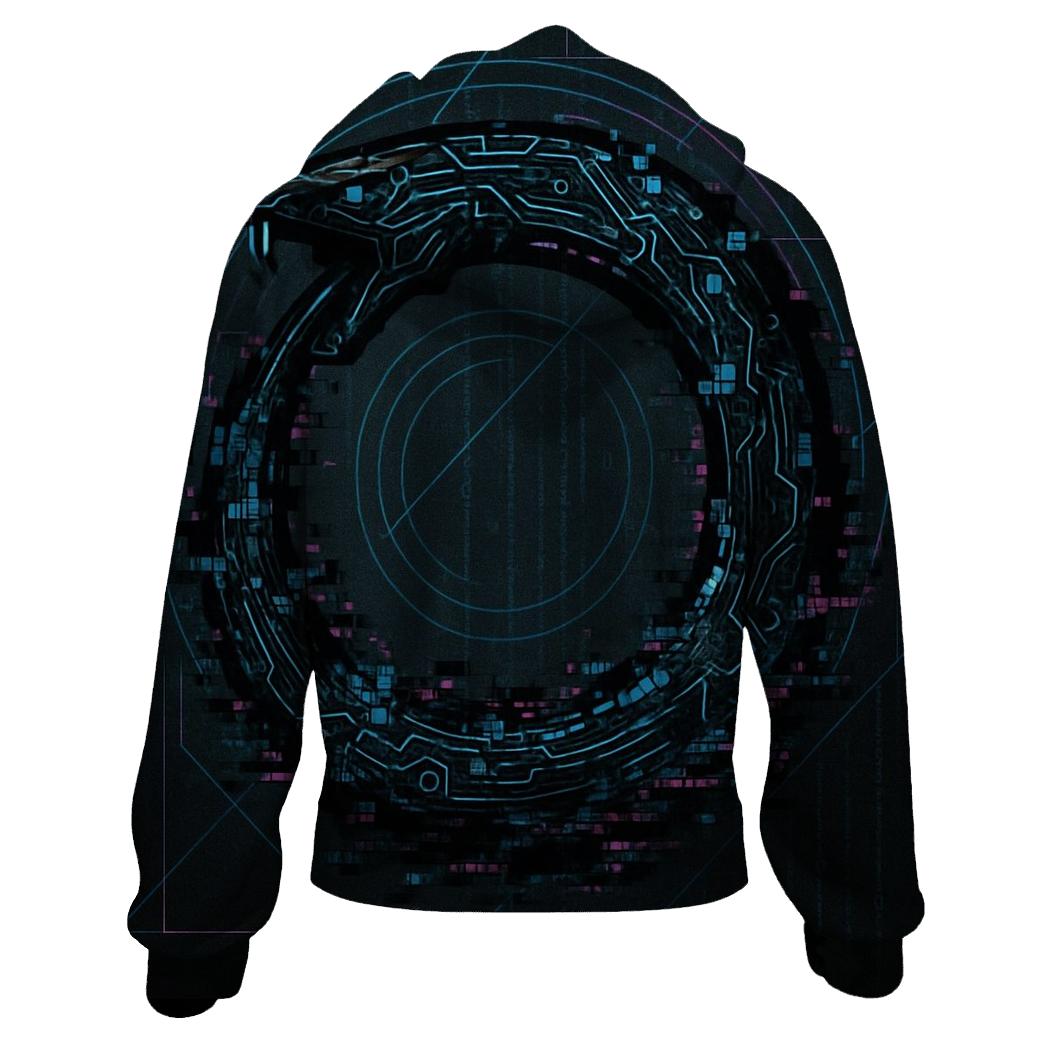 Digital Glitch Ouroboros hoodie styles