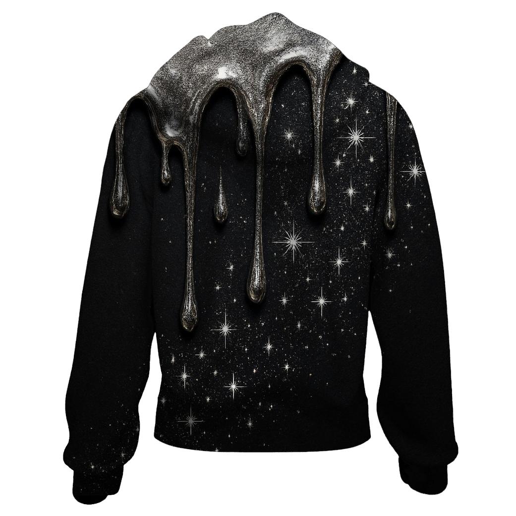 Charcoal Galaxy Drip Luxe printed hoodies