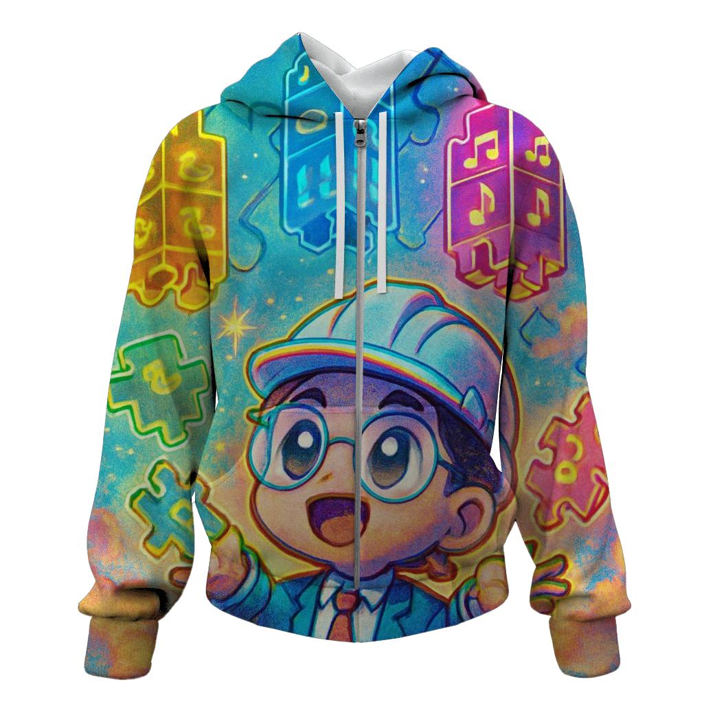 Pandemonium Puzzle City zip-up hoodies