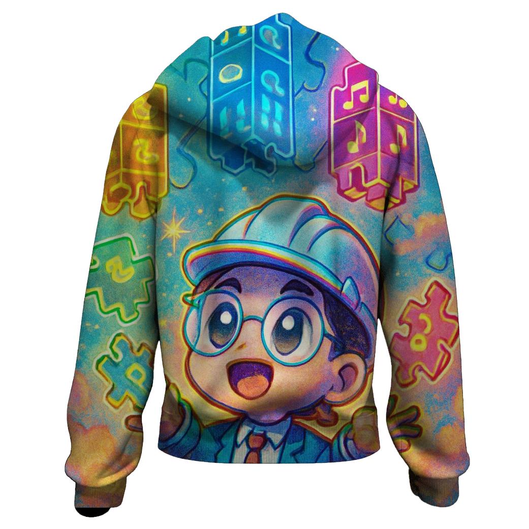 Pandemonium Puzzle City zip-up hoodies