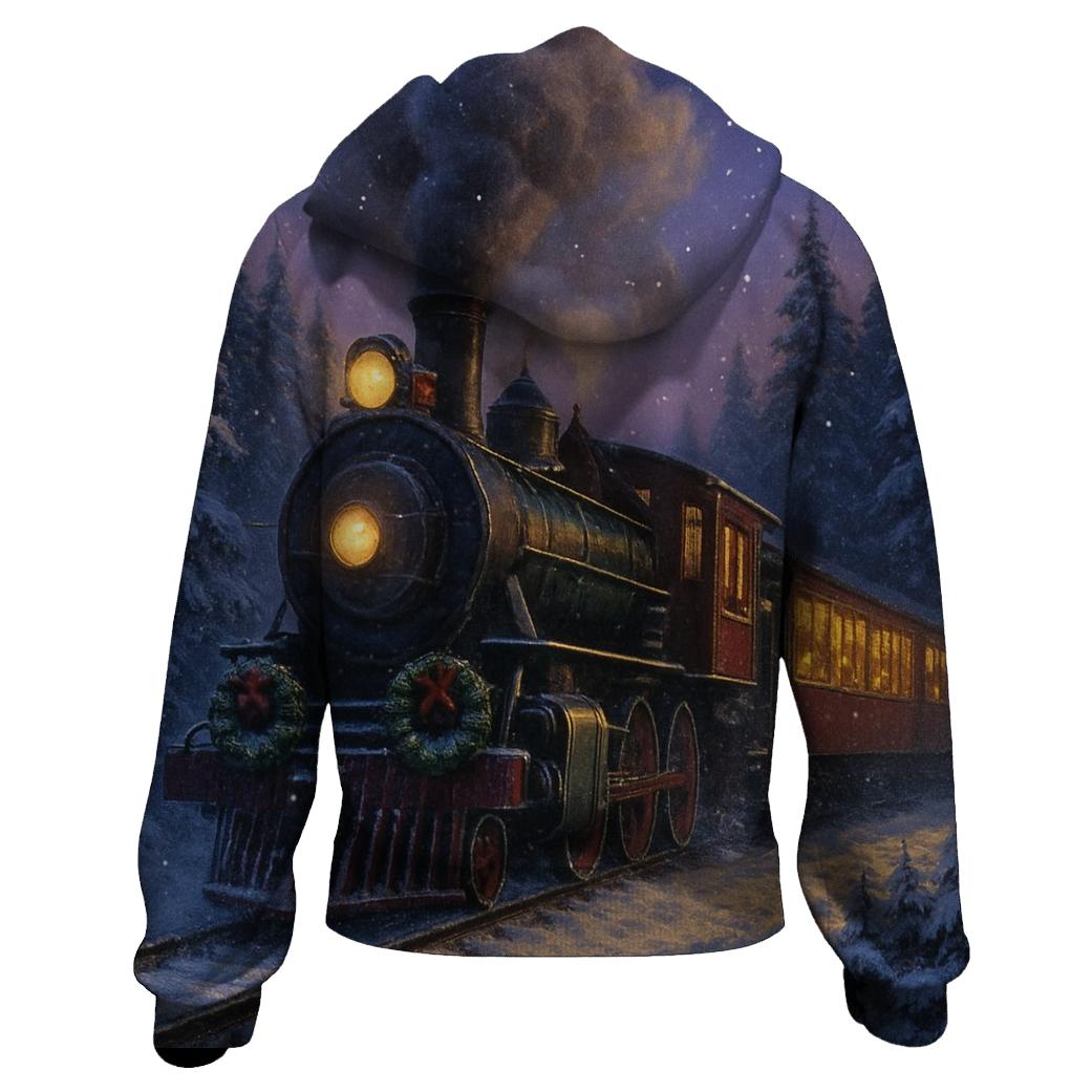 Christmas Train Through The Snowy Forest hoodies fashion