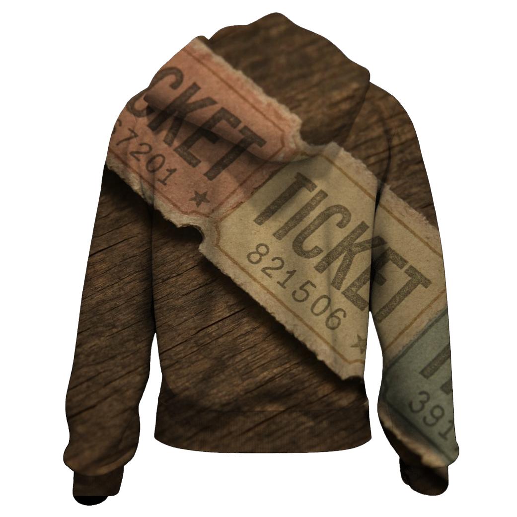 Faded Summer Carnival Ticket Strip zip-up hoodies
