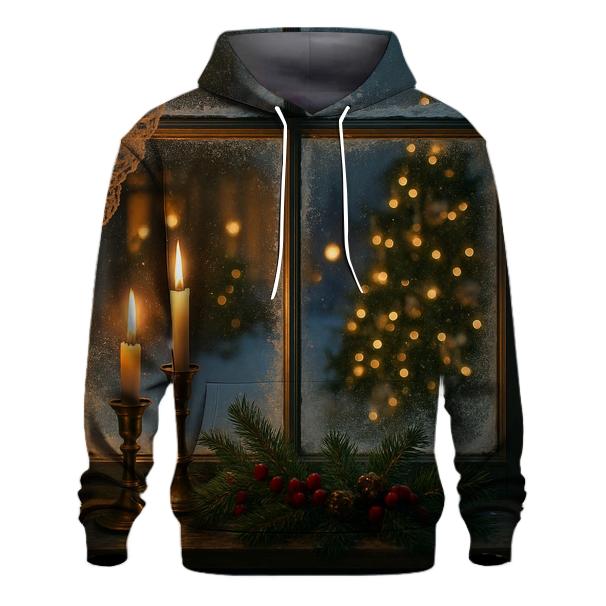 Candlelit Christmas Eve Window premium hoodies