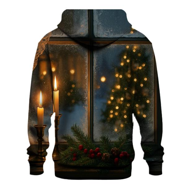 Candlelit Christmas Eve Window premium hoodies