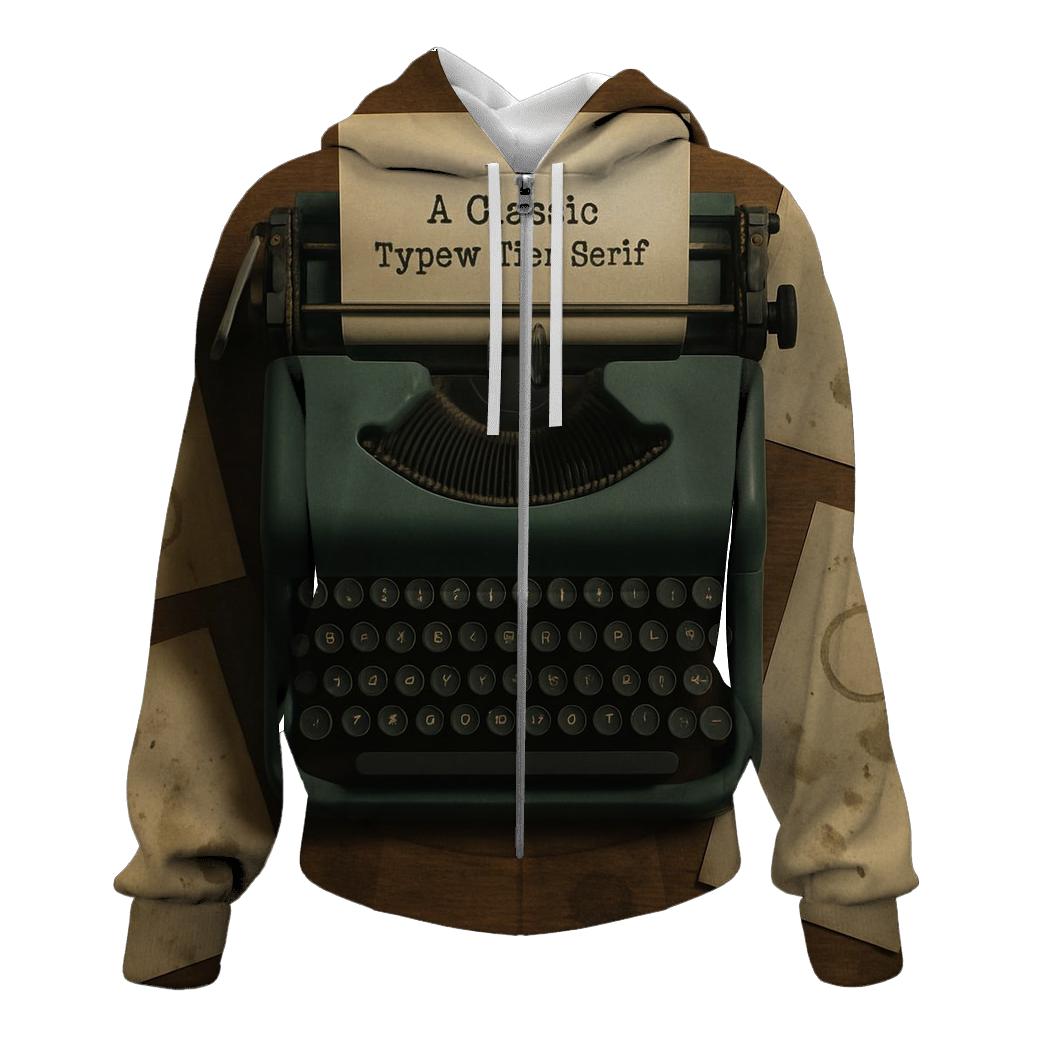Retro Typewriter Writers Desk heavyweight hoodies