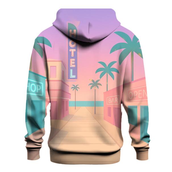 Vaporwave Beach Boardwalk pullover hoodies