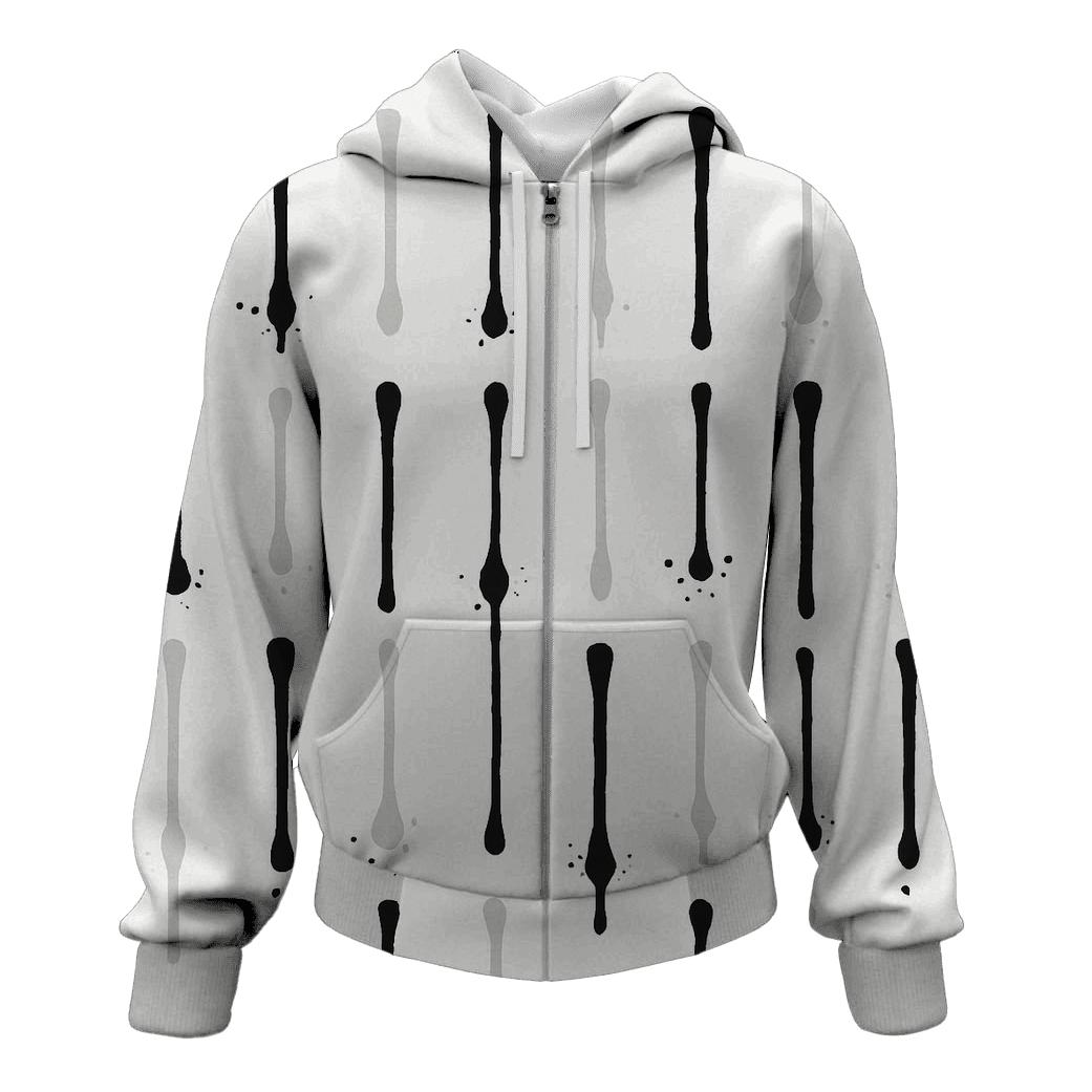 Monochrome Drip Grid designer hoodies