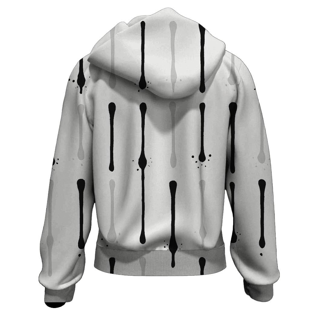 Monochrome Drip Grid designer hoodies