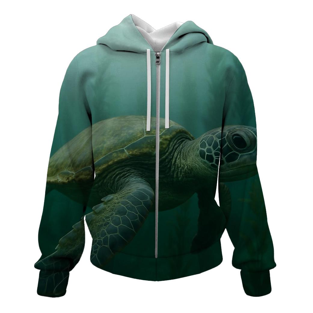 Kelp Forest Patrol Green Sea Turtle custom hoodies