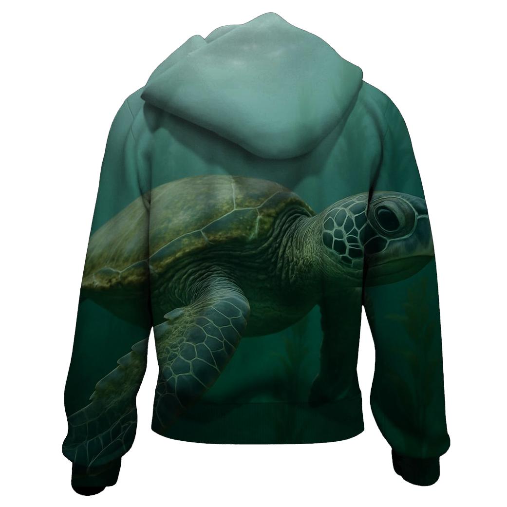 Kelp Forest Patrol Green Sea Turtle custom hoodies