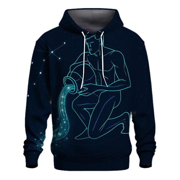 Geometric Aquarius Water Bearer Constellation heavyweight hoodies