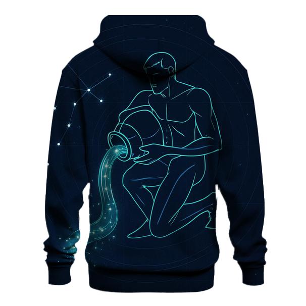 Geometric Aquarius Water Bearer Constellation heavyweight hoodies