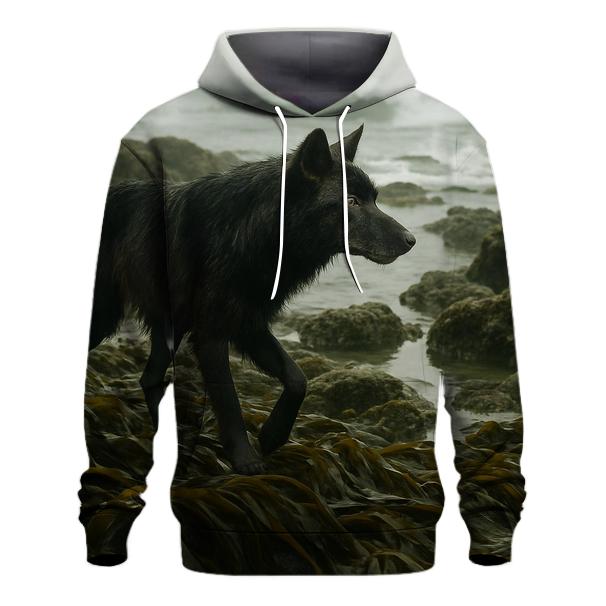Coastal Wolf In Kelp Forest Shoreline heavyweight hoodies