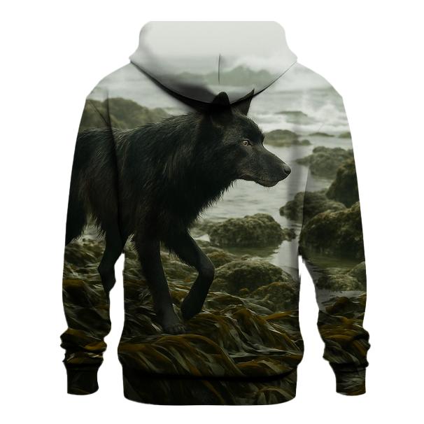 Coastal Wolf In Kelp Forest Shoreline heavyweight hoodies