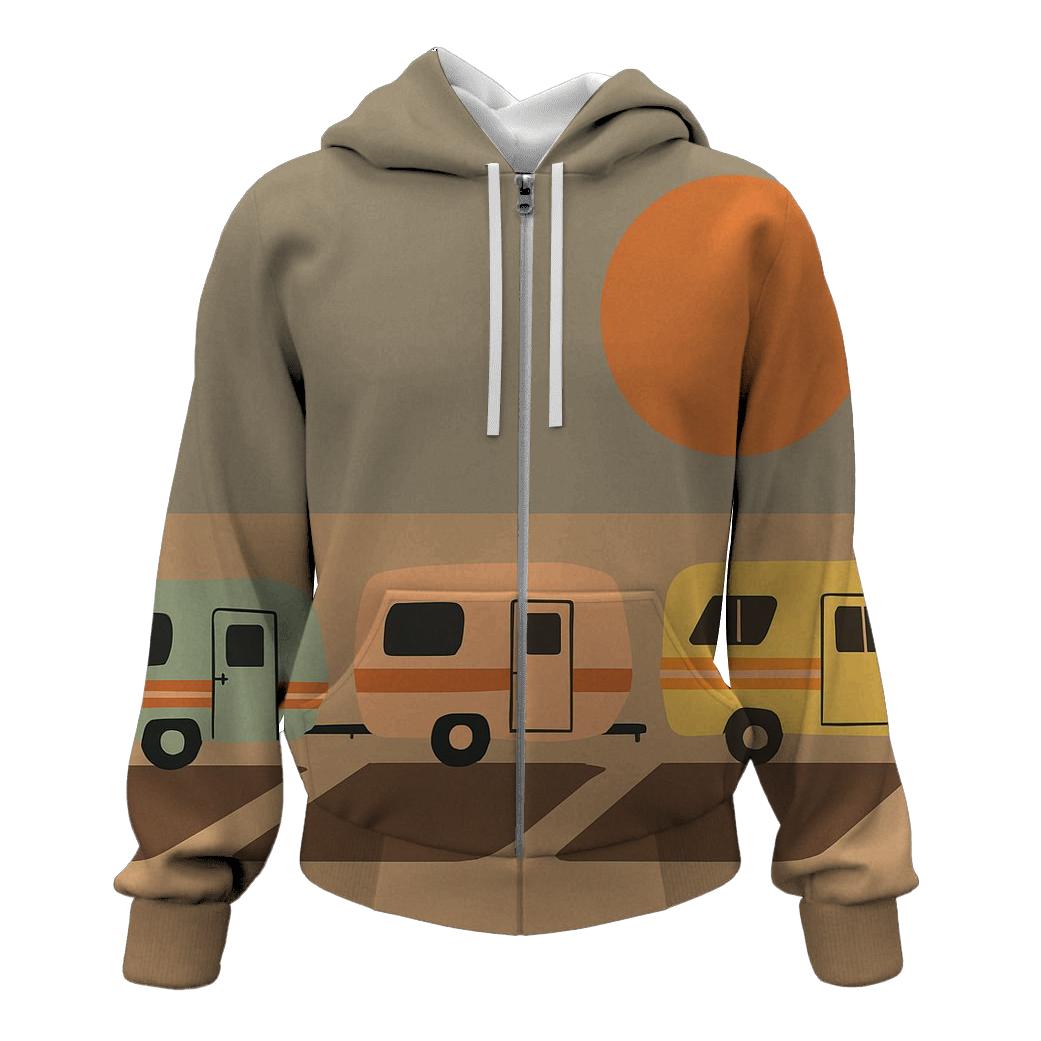 Vintage Caravan Parade zip-up hoodies