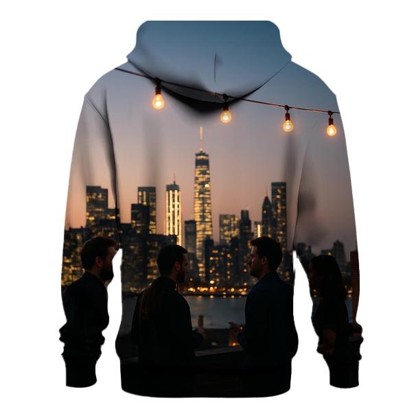 Brooklyn Brownstone Rooftop Skyline Gathering hoodies fashion