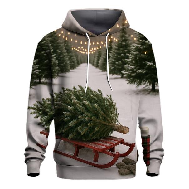 First Snow At The Christmas Tree Farm lightweight hoodies
