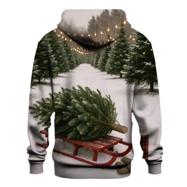 First Snow At The Christmas Tree Farm lightweight hoodies