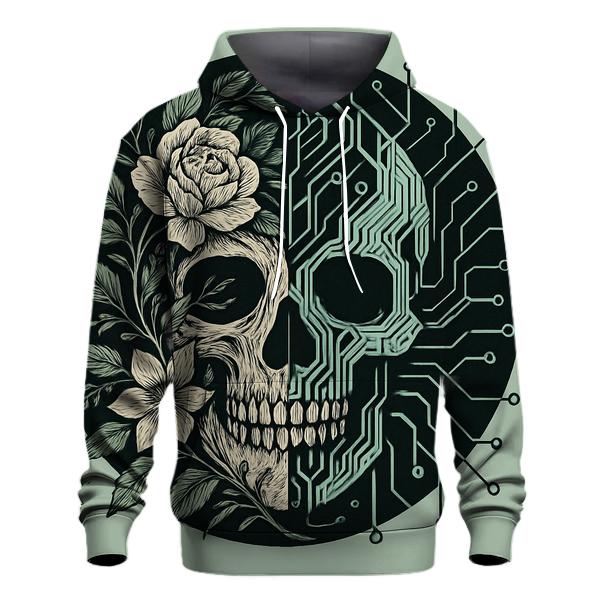 Botanical Ink Circuit Skull hoodie trends