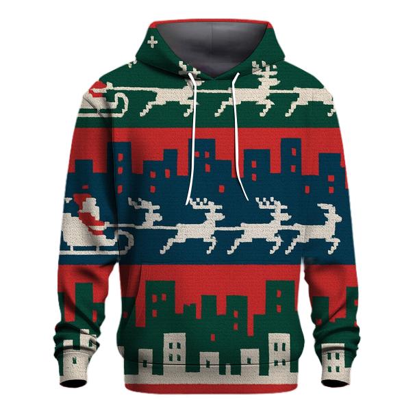 Starlit Santa Skyline Bands Design hoodie styles