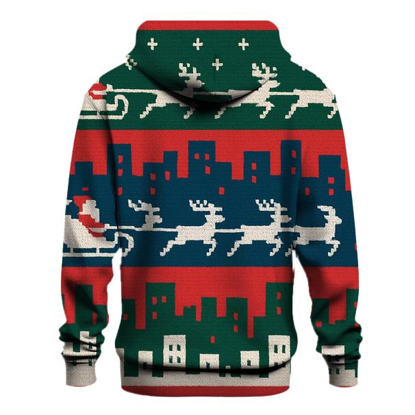 Starlit Santa Skyline Bands Design hoodie styles
