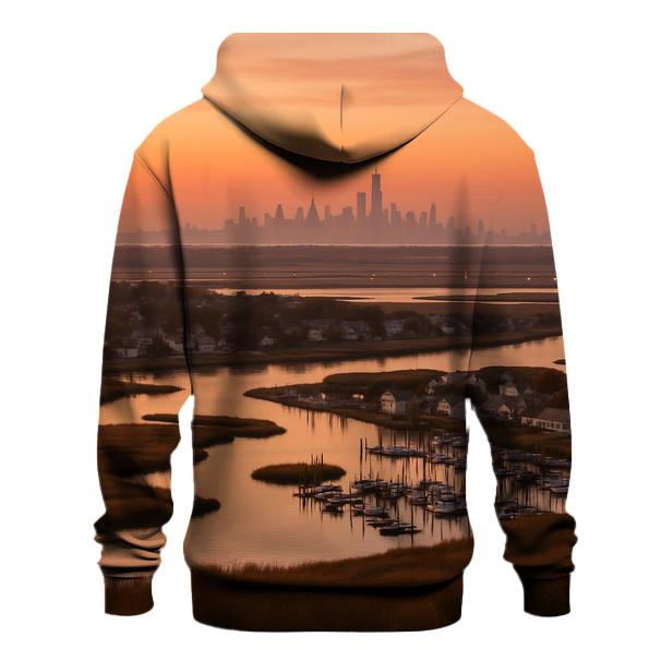 Sunrise Over Jamaica Bay And Far Skyline premium hoodies