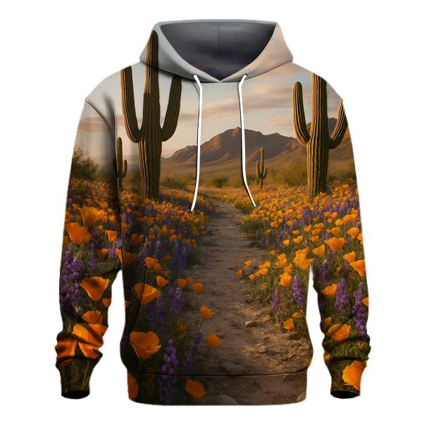 Desert Bloom Saguaro And Wildflowers heavyweight hoodies