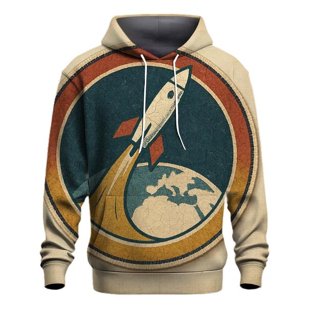 Retro Space Race Mission Patch graphic hoodies