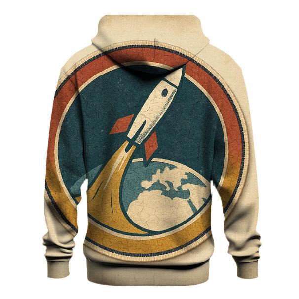 Retro Space Race Mission Patch graphic hoodies