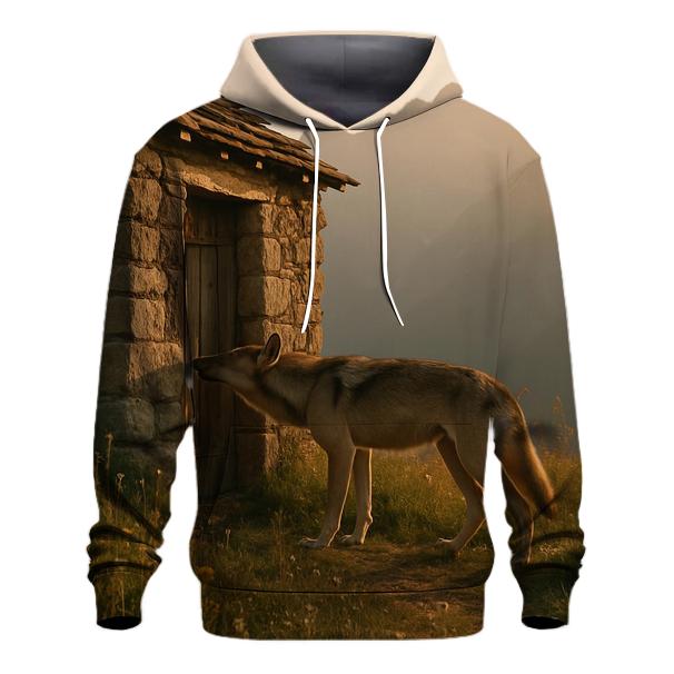 Wolf Inspecting Abandoned Shepherd Hut hoodie trends