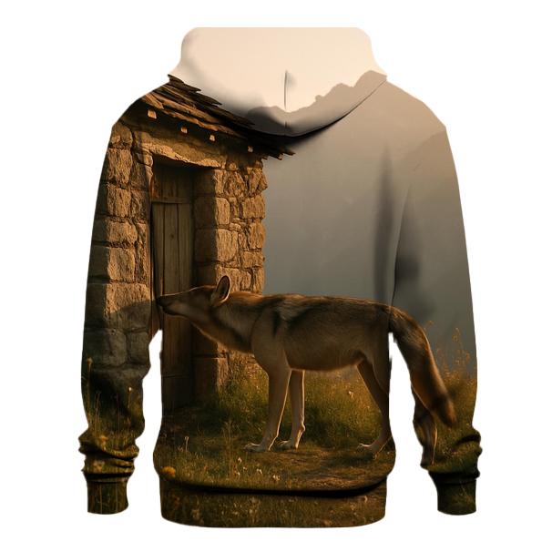 Wolf Inspecting Abandoned Shepherd Hut hoodie trends