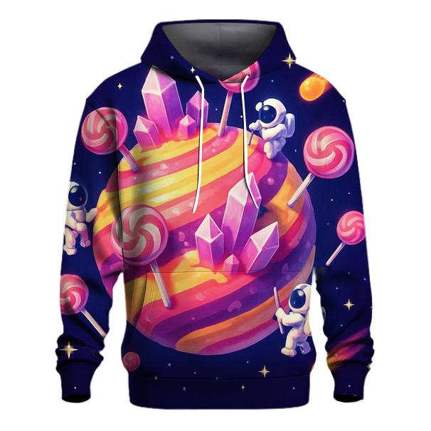 Playful Cosmic Candy Planet graphic hoodies
