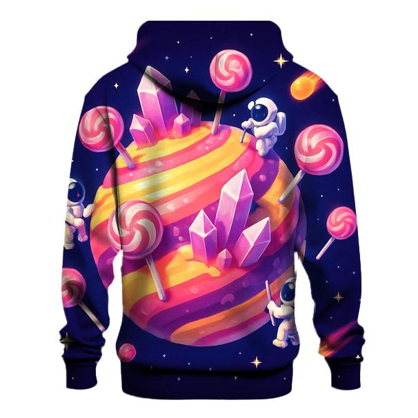 Playful Cosmic Candy Planet graphic hoodies