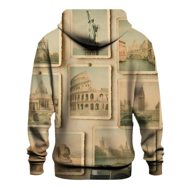 Old Camera Tourist Postcard Wall zip-up hoodies