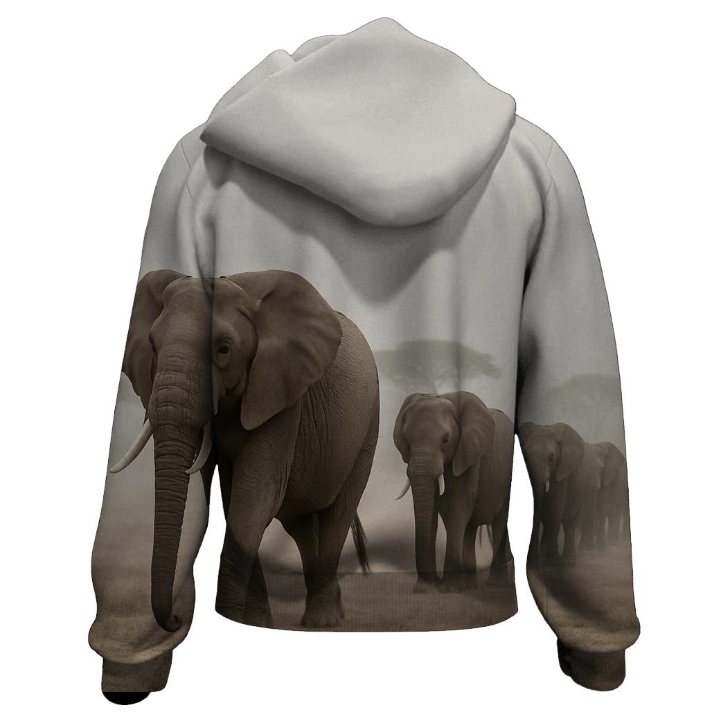 Fog Line Procession African Elephants hoodie designs