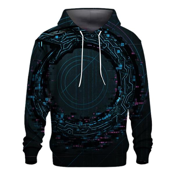 Digital Glitch Ouroboros heavyweight hoodies