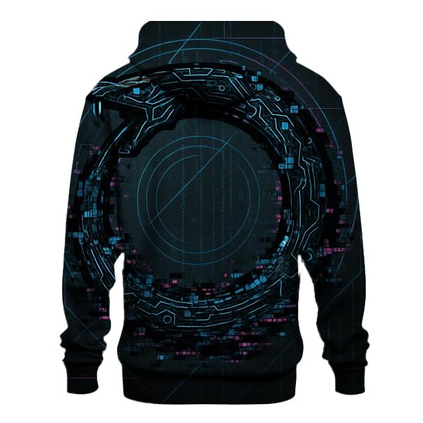 Digital Glitch Ouroboros heavyweight hoodies