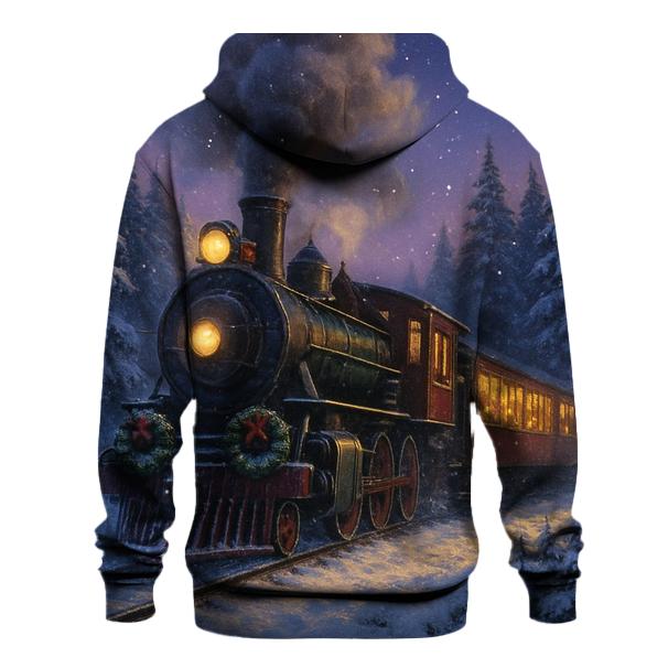 Christmas Train Through The Snowy Forest lightweight hoodies