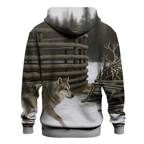 Wolf Passing Traditional Reindeer Corral hoodies fashion